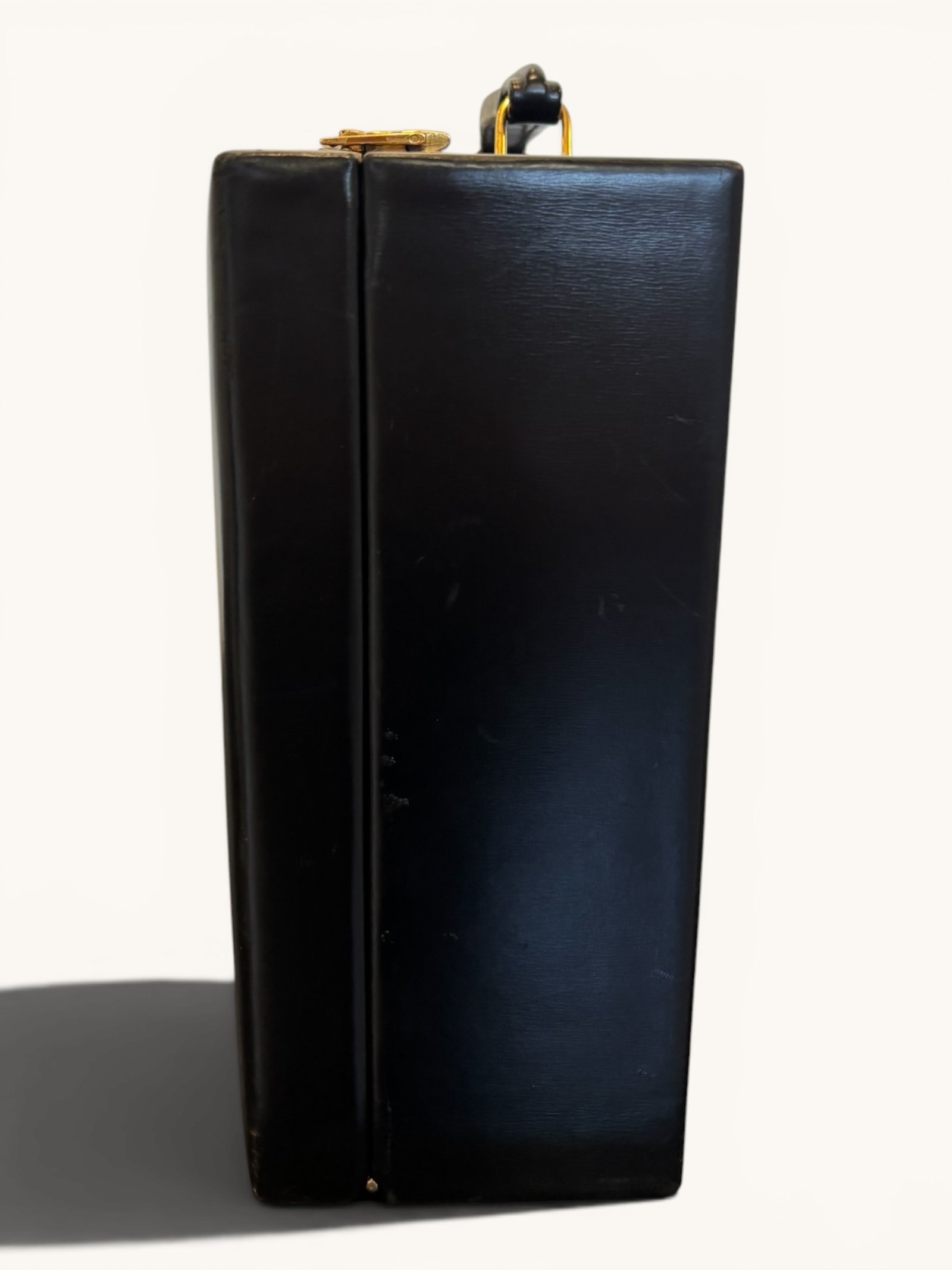 boîte à bijoux Hermès cuir Box noir vintage