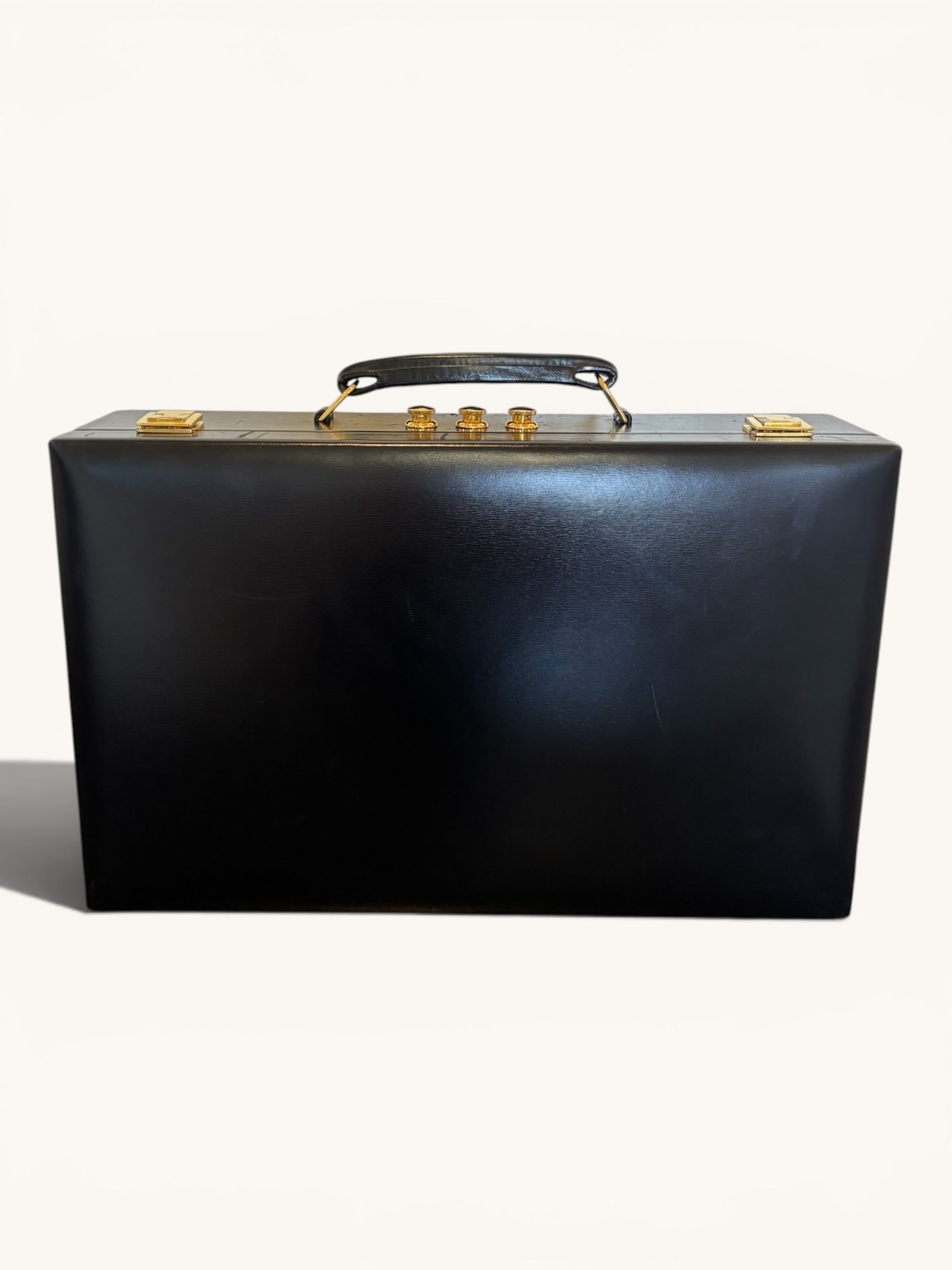 boîte à bijoux Hermès cuir Box noir vintage