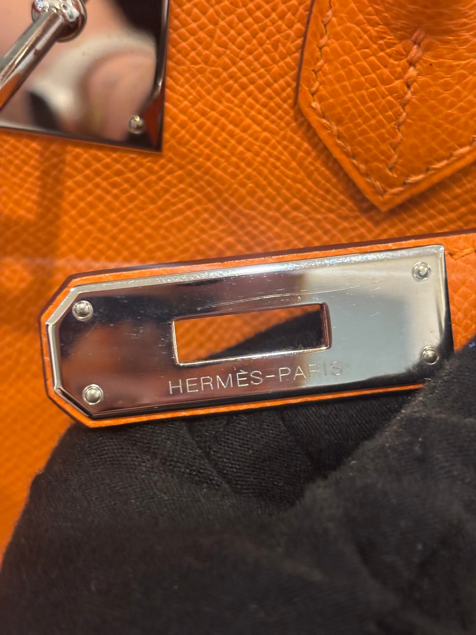 sac Hermès HAC 28 Epsom orange H palladium 2007