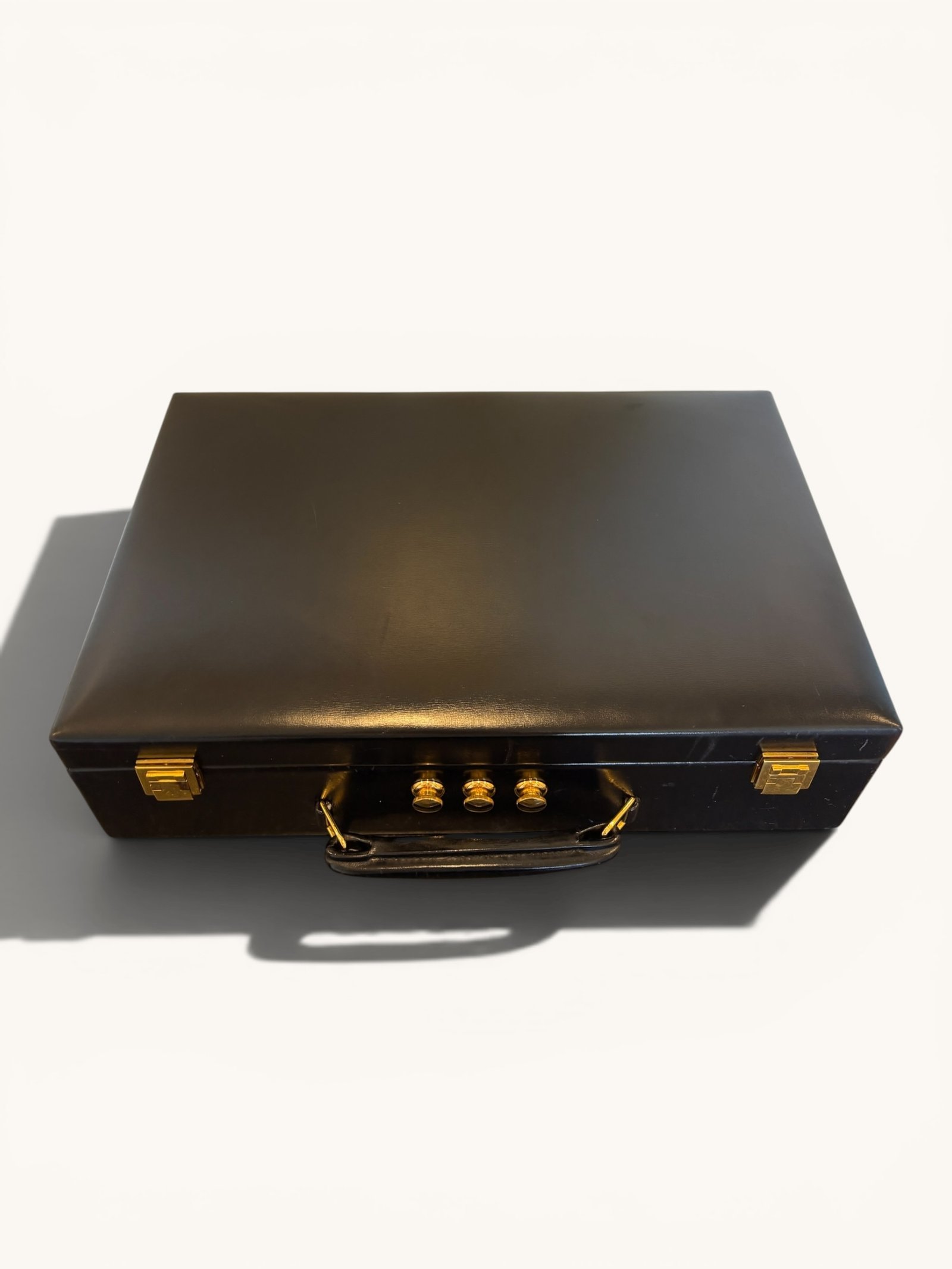 boîte à bijoux Hermès cuir Box noir vintage