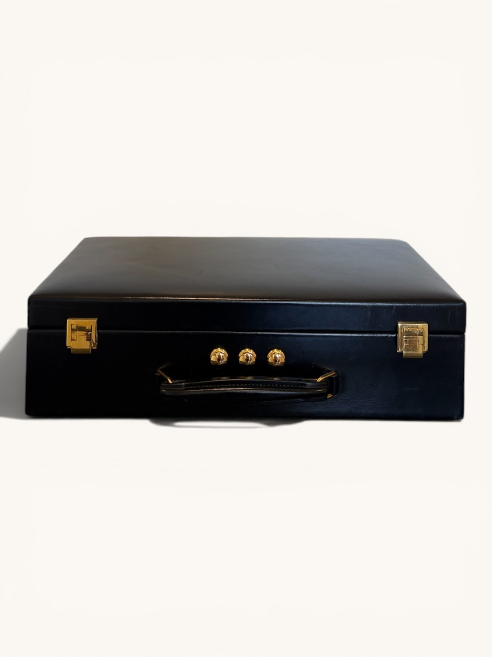 boîte à bijoux Hermès cuir Box noir vintage