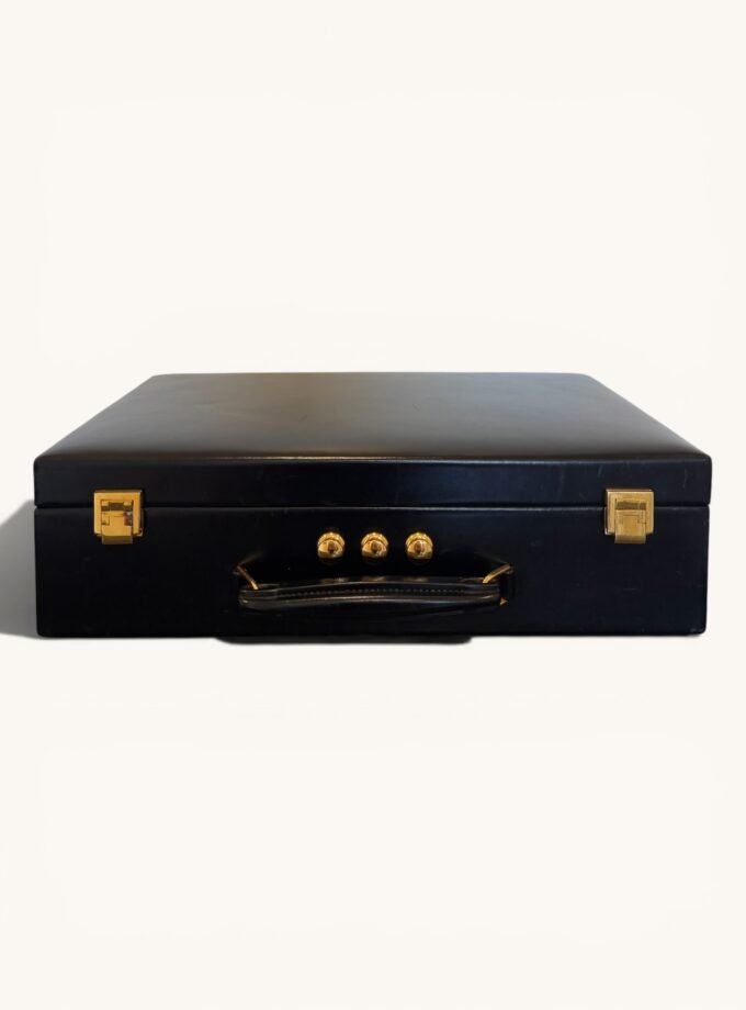 boîte à bijoux Hermès cuir Box noir vintage