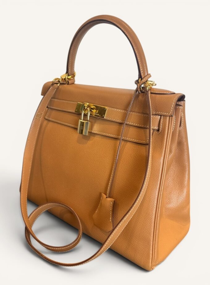 Sac Hermès Kelly 28 Courchevel Gold