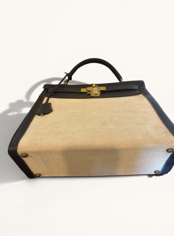 Sac Hermès Kelly 28 Toile & Cuir 1965