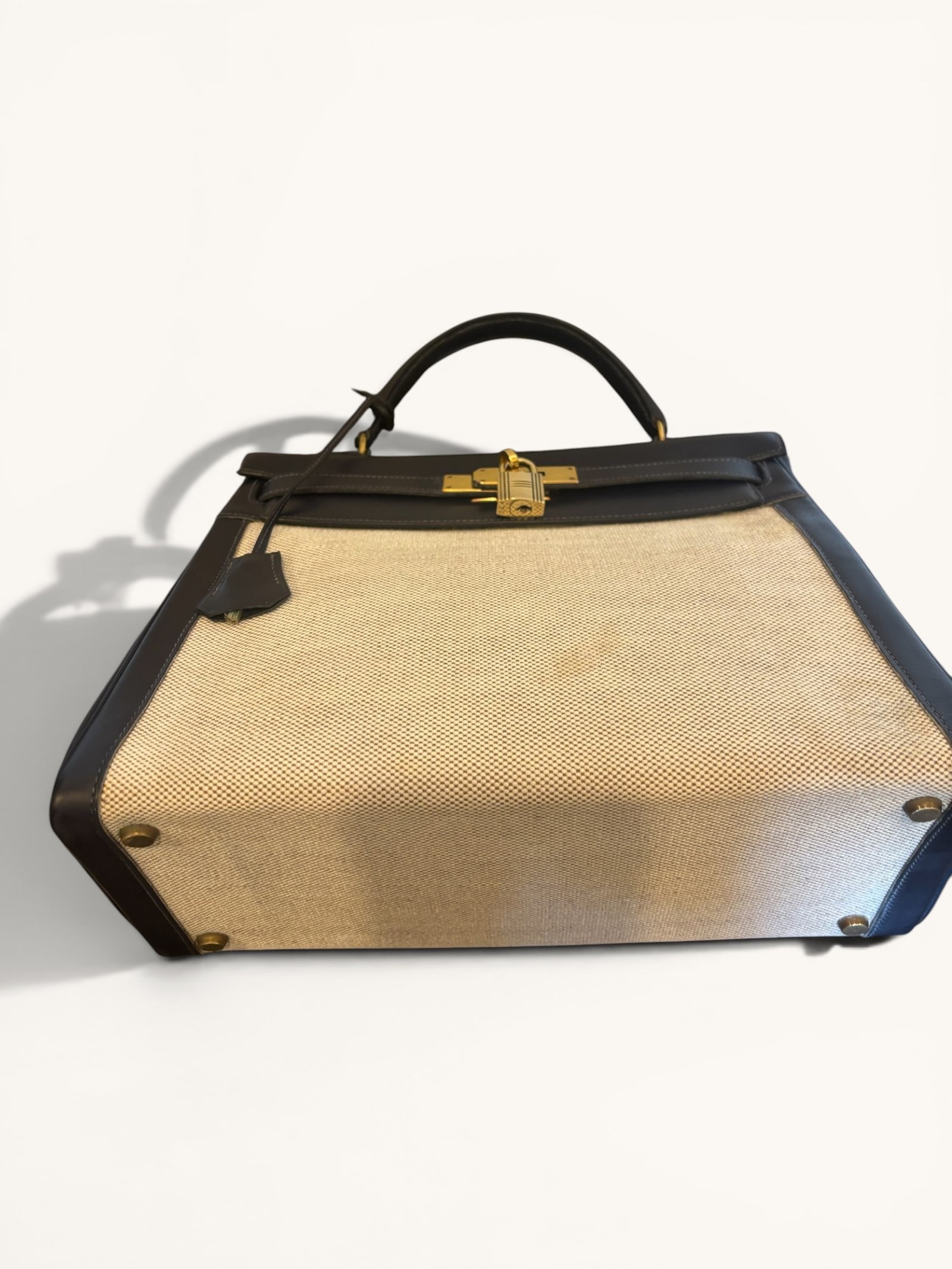 sac Hermès Kelly 28 toile Officier cuir Box 1965