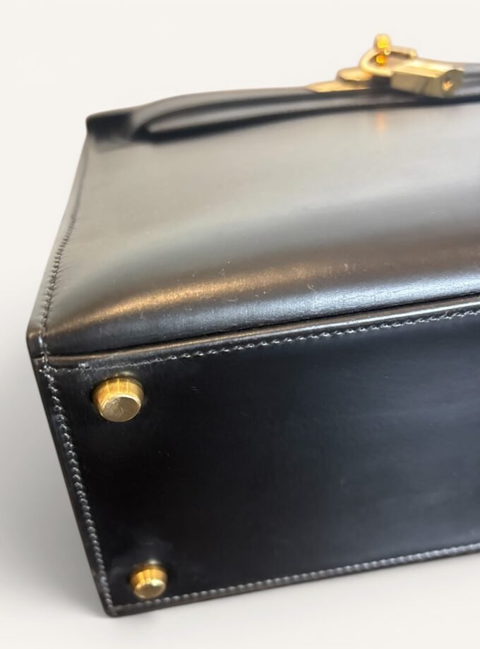 Sac Hermès Kelly 28 Box Noir 1978