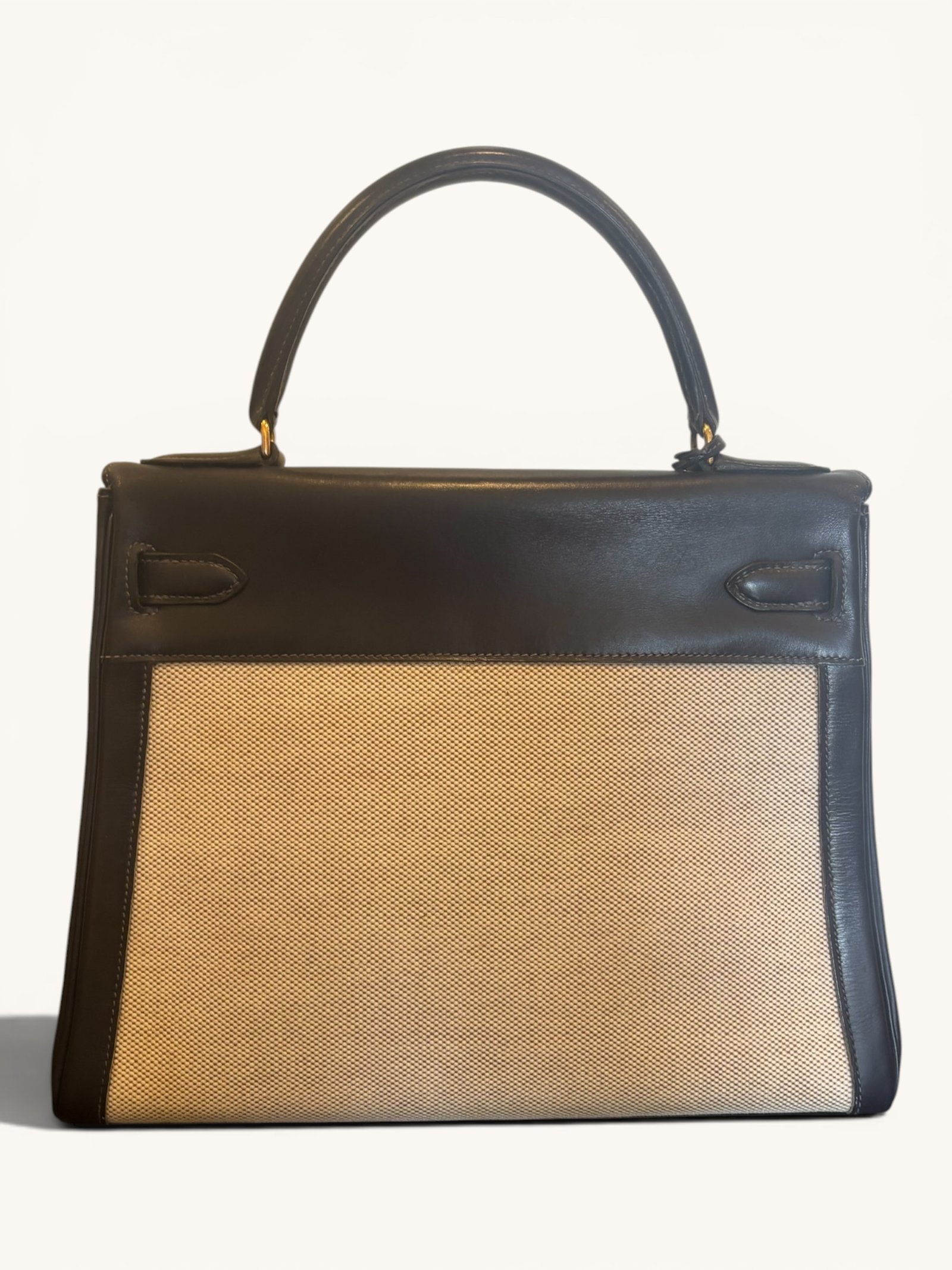 sac Hermès Kelly 28 toile Officier cuir Box 1965