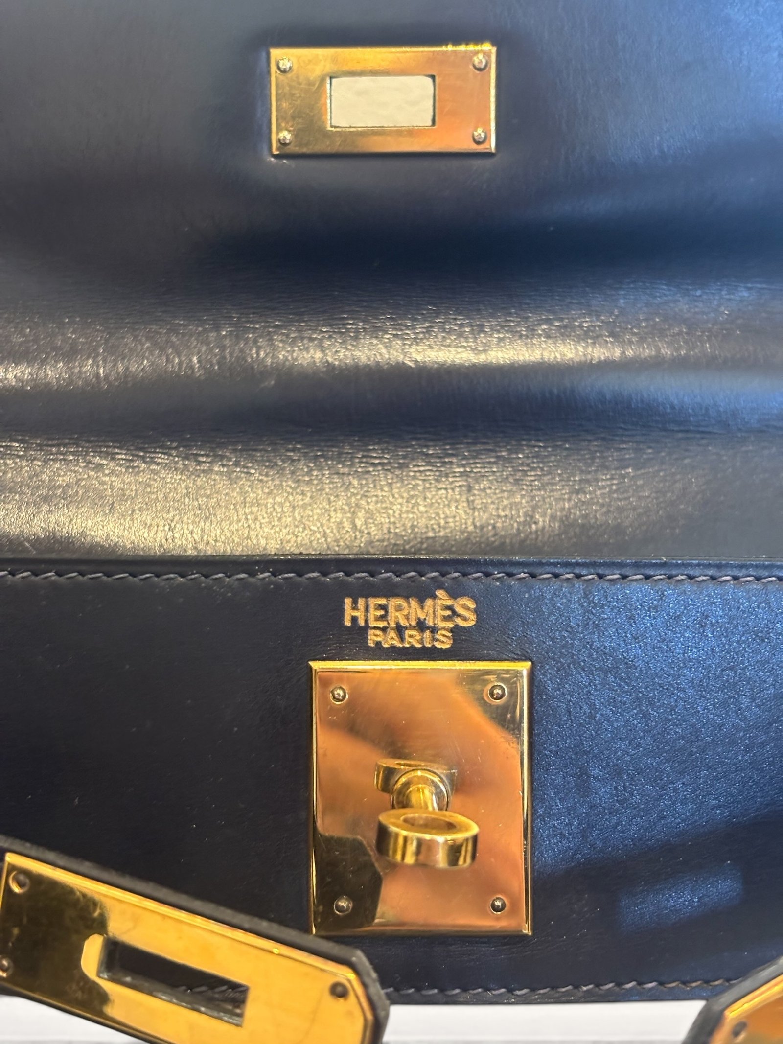 sac Hermès Kelly 28 toile Officier cuir Box 1965