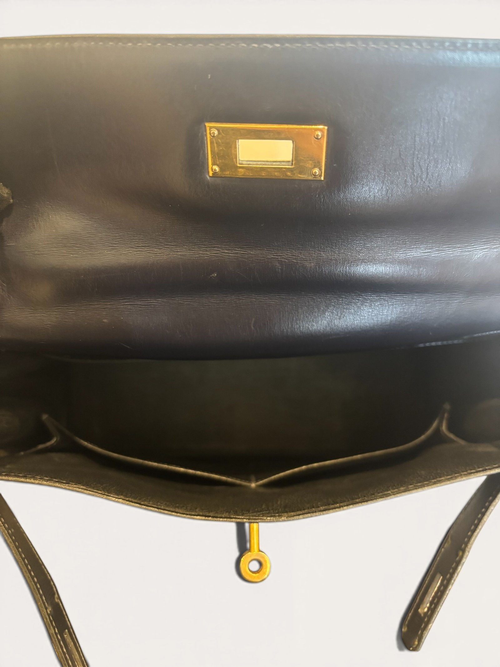 sac Hermès Kelly 28 toile Officier cuir Box 1965