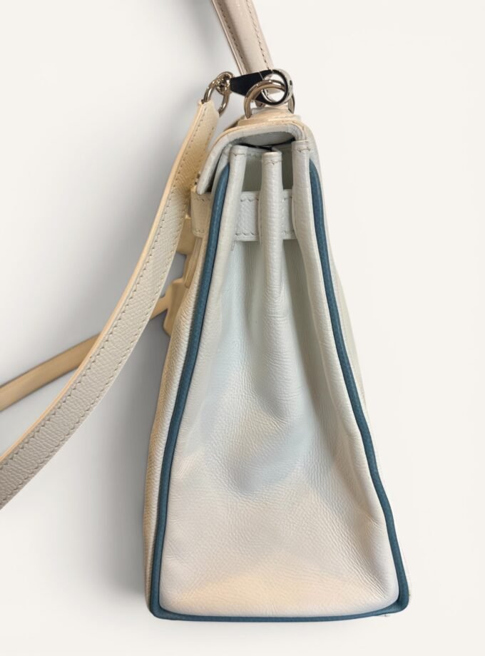 Sac Hermès Kelly 28 Bicolore Blanc & Bleu