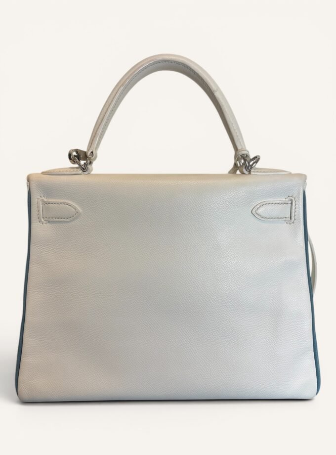 Sac Hermès Kelly 28 Bicolore Blanc & Bleu