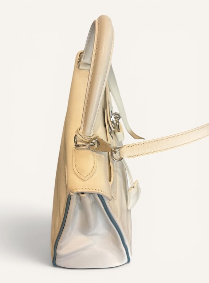 Sac Hermès Kelly 28 Bicolore Blanc & Bleu