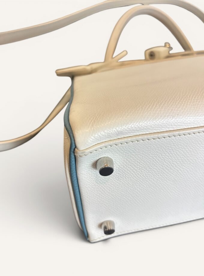 Sac Hermès Kelly 28 Bicolore Blanc & Bleu