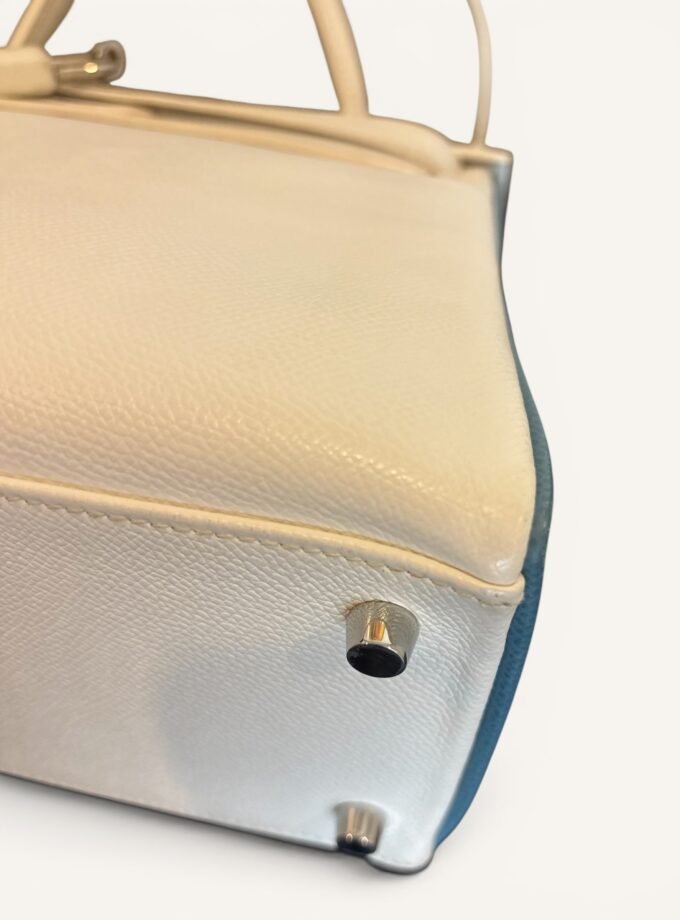 Sac Hermès Kelly 28 Bicolore Blanc & Bleu