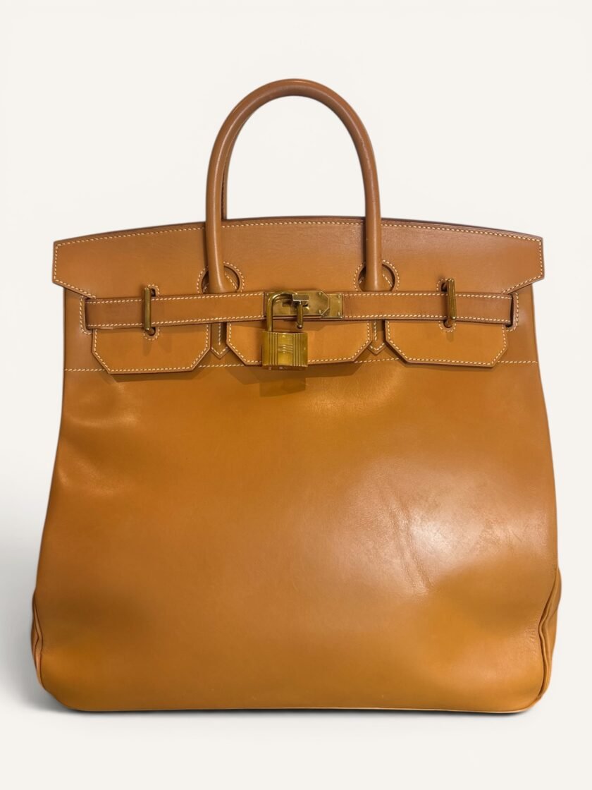 Sac Hermès HAC 40 vintage en cuir Vache Naturelle 1998
