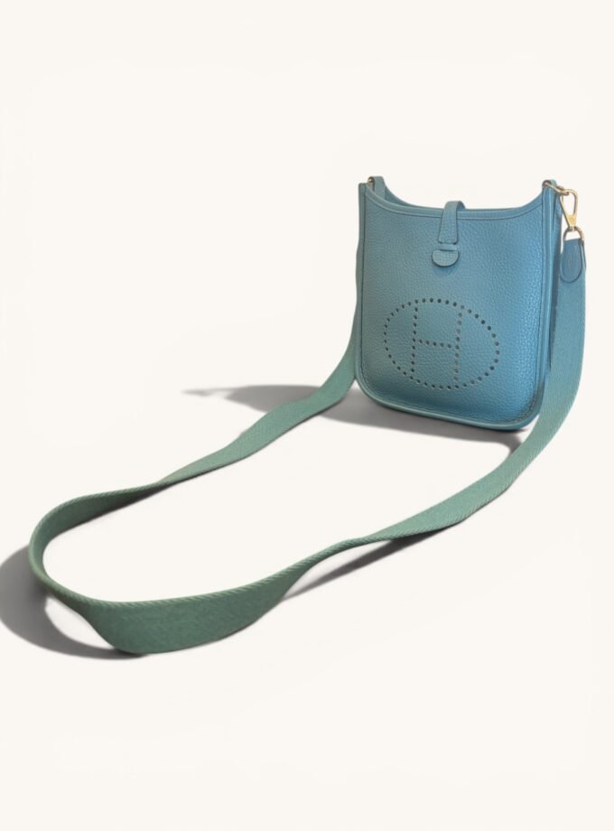 Sac Hermès Mini Evelyne Bleu Jean