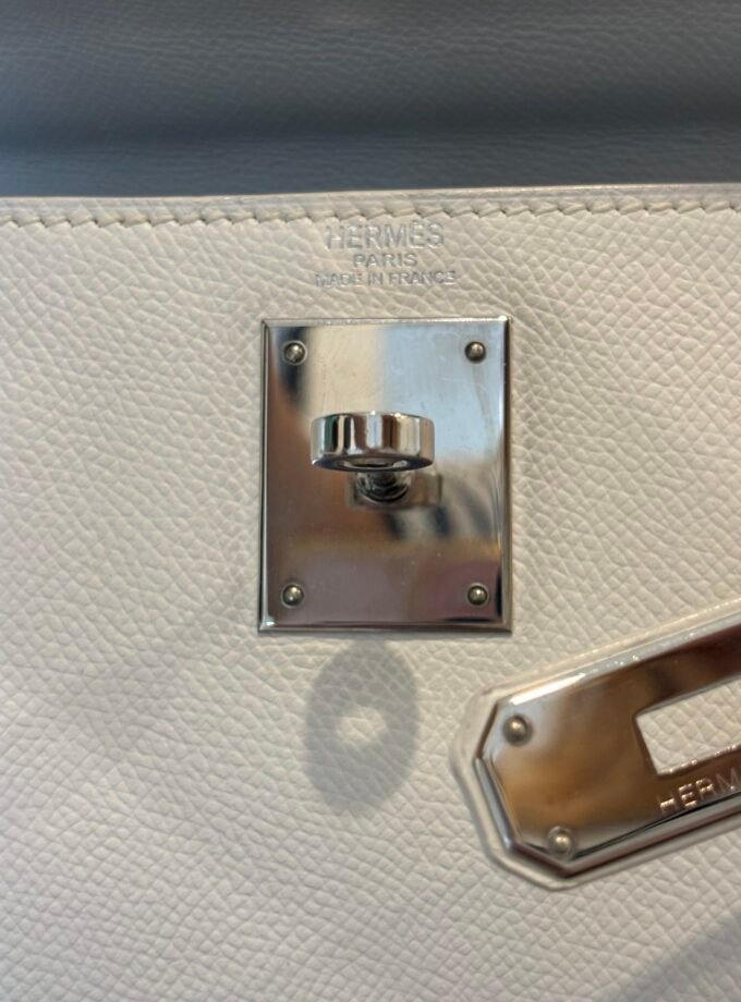 Sac Hermès Kelly 28 Bicolore Blanc & Bleu