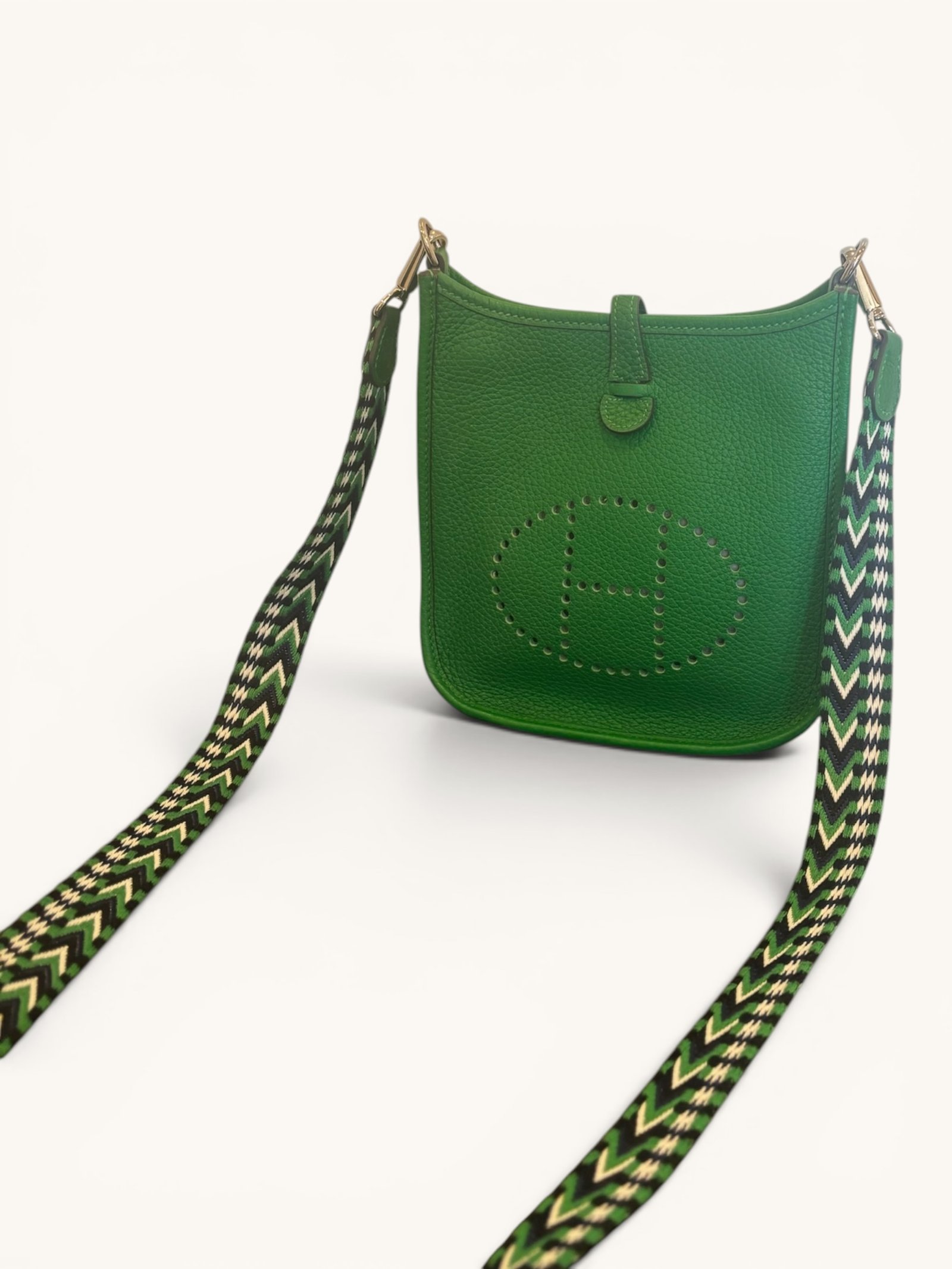 sac Hermès Mini Evelyne vert palladium 2020