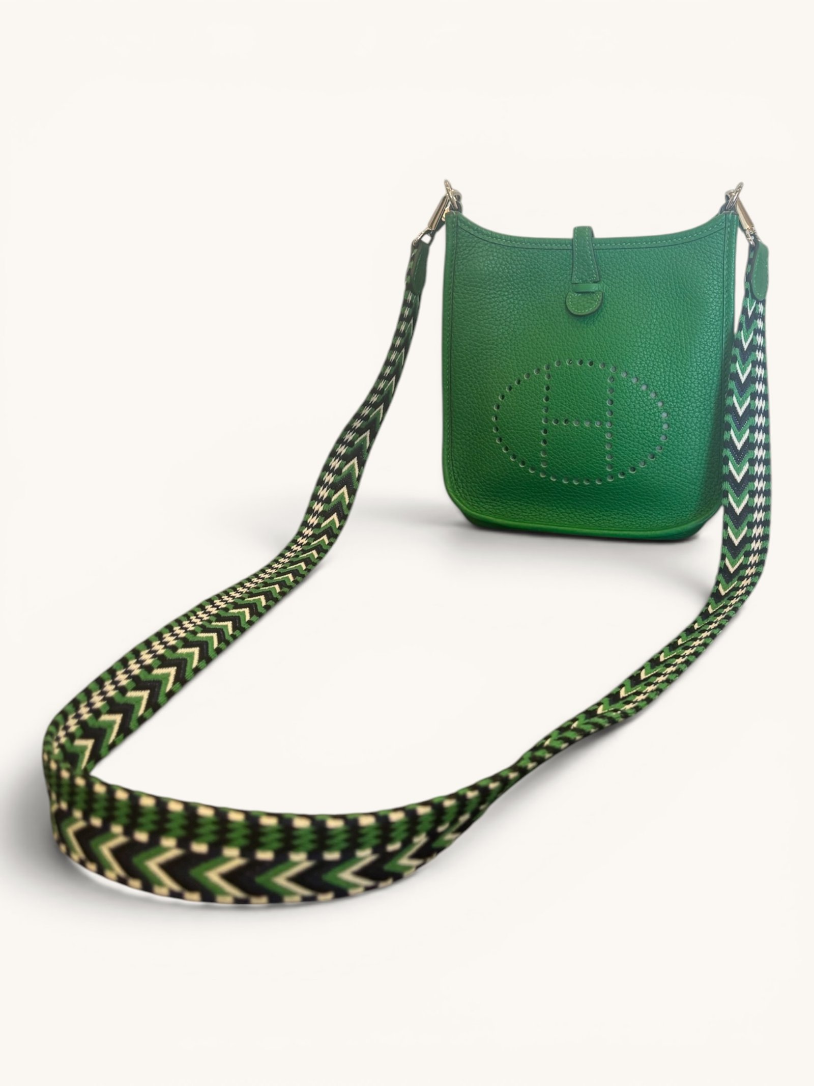 sac Hermès Mini Evelyne vert palladium 2020