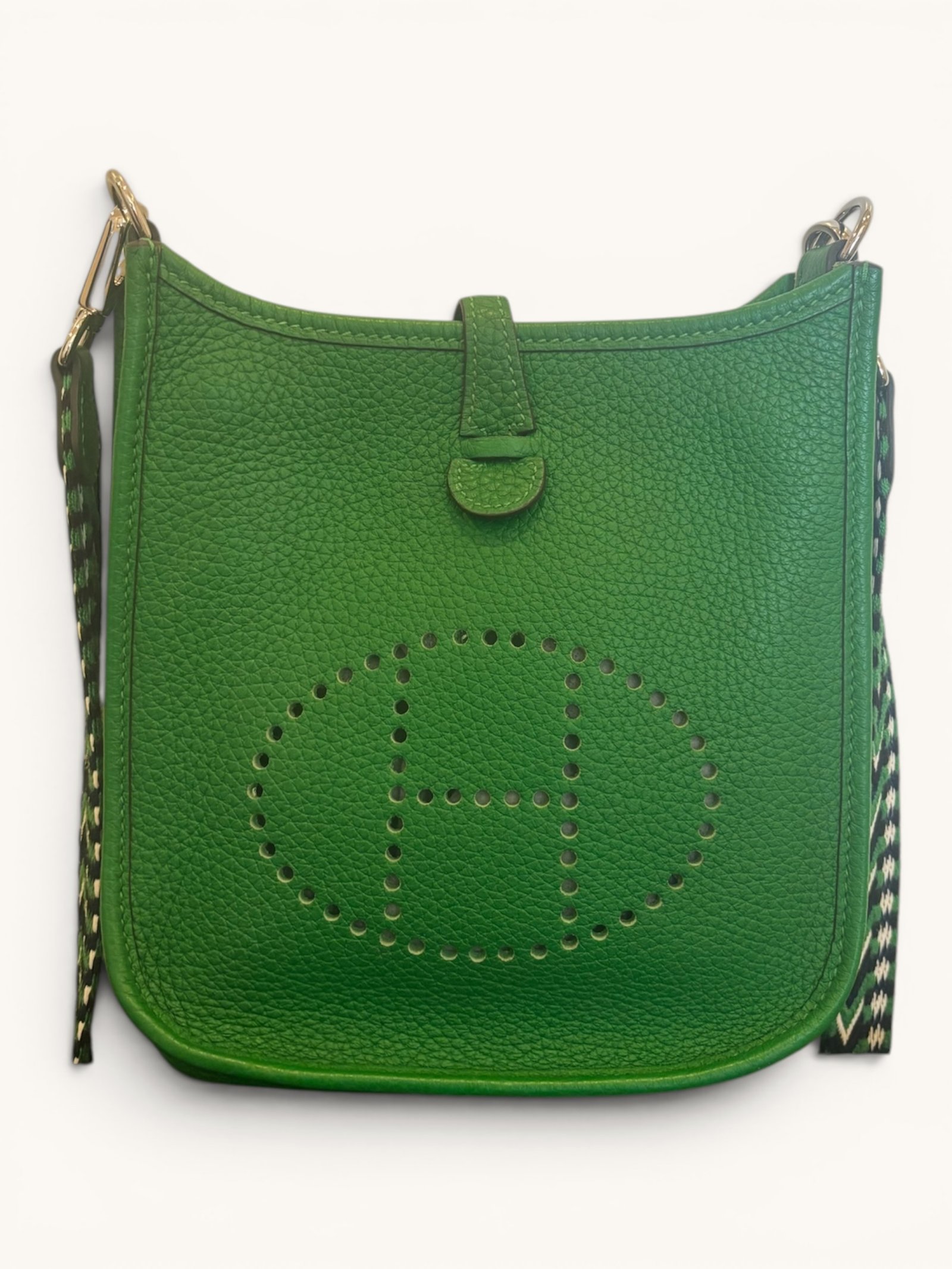 sac Hermès Mini Evelyne vert palladium 2020