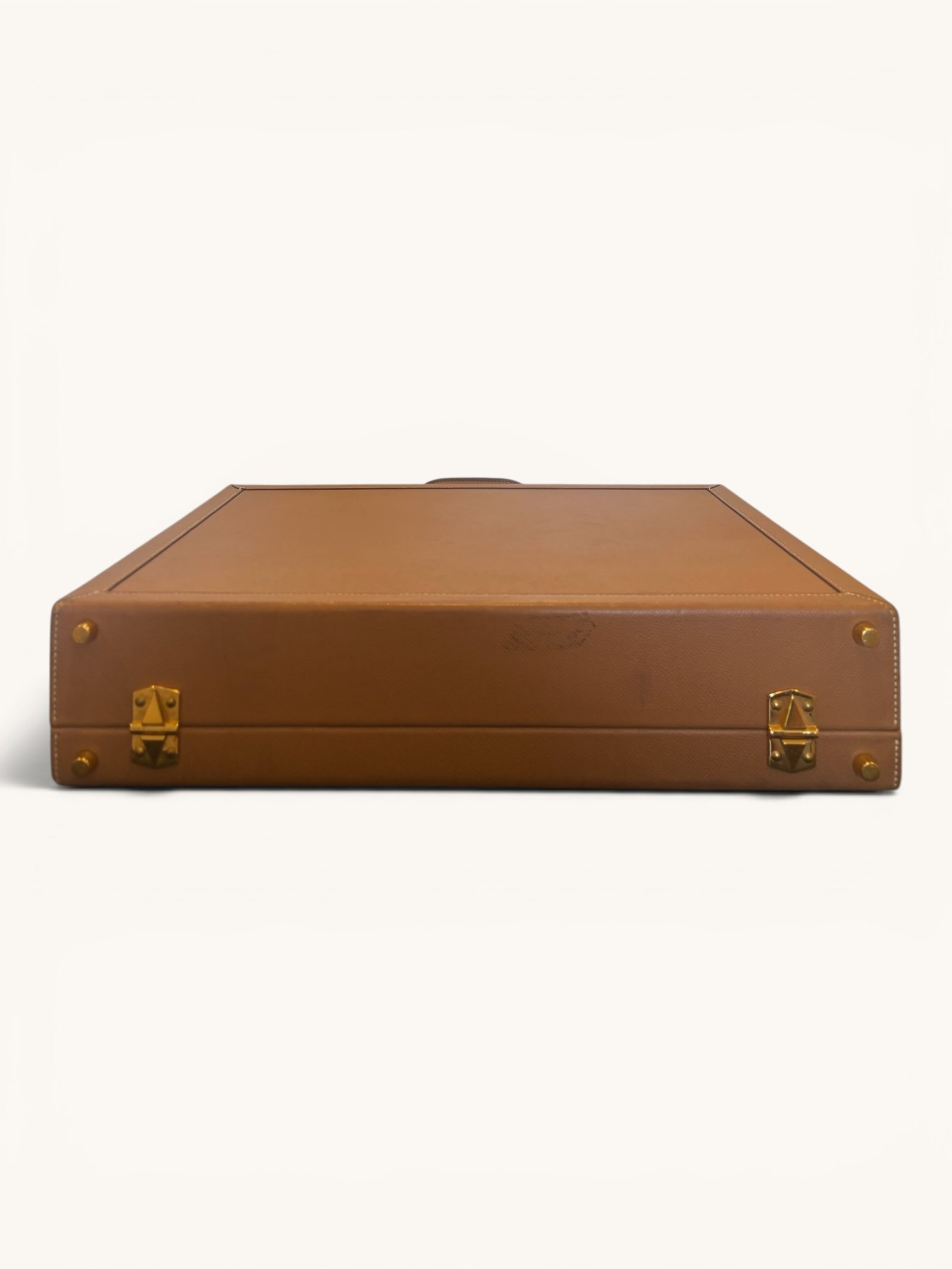 valise business Hermès cuir Courchevel Gold vintage
