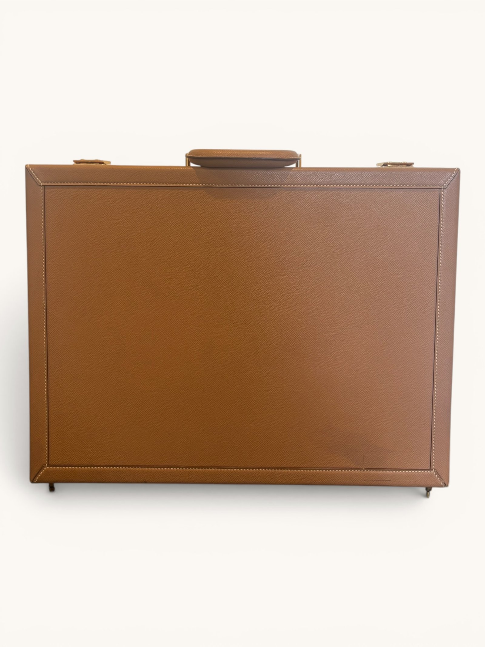 valise business Hermès cuir Courchevel Gold vintage