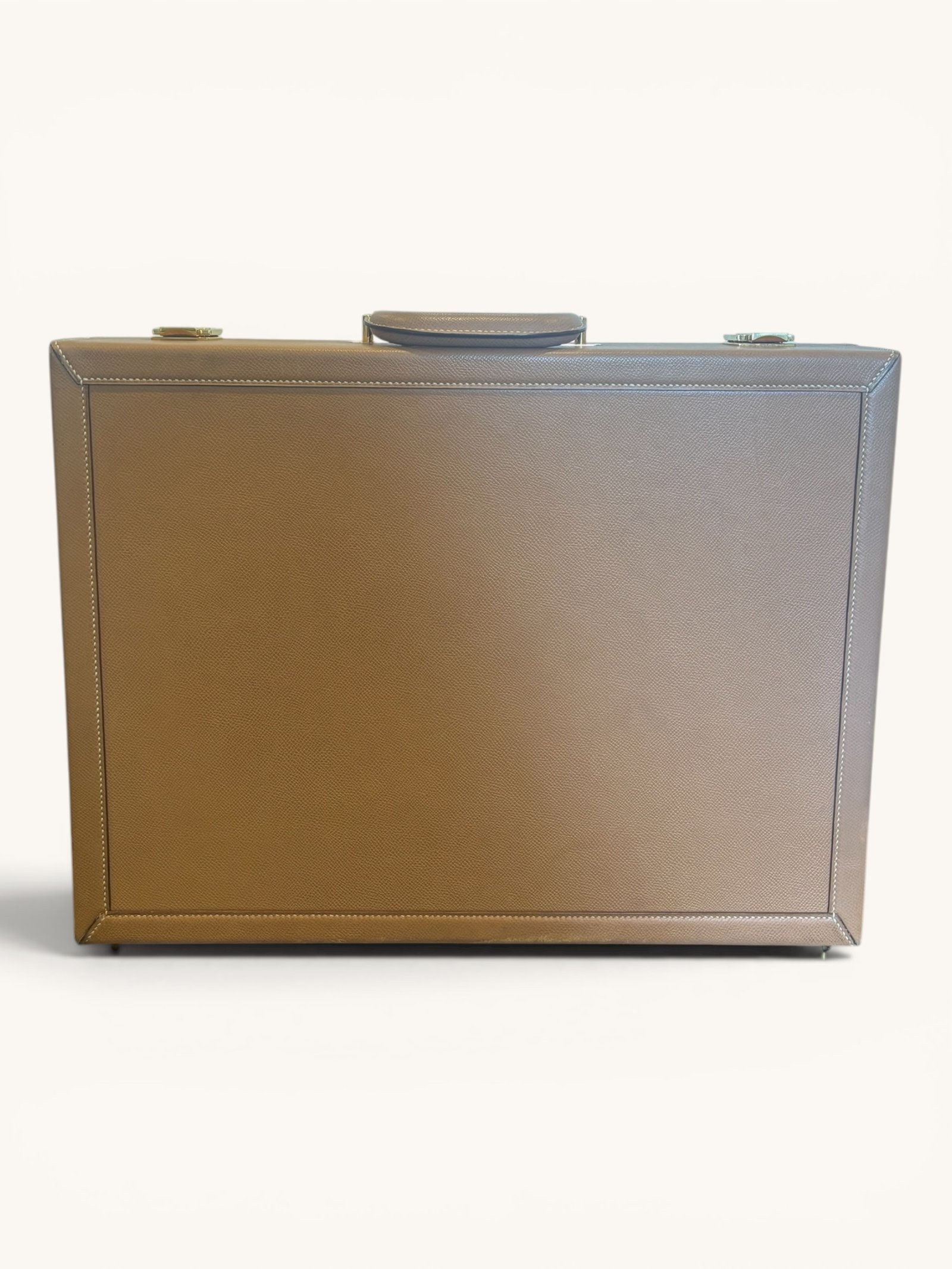 valise business Hermès cuir Courchevel Gold vintage