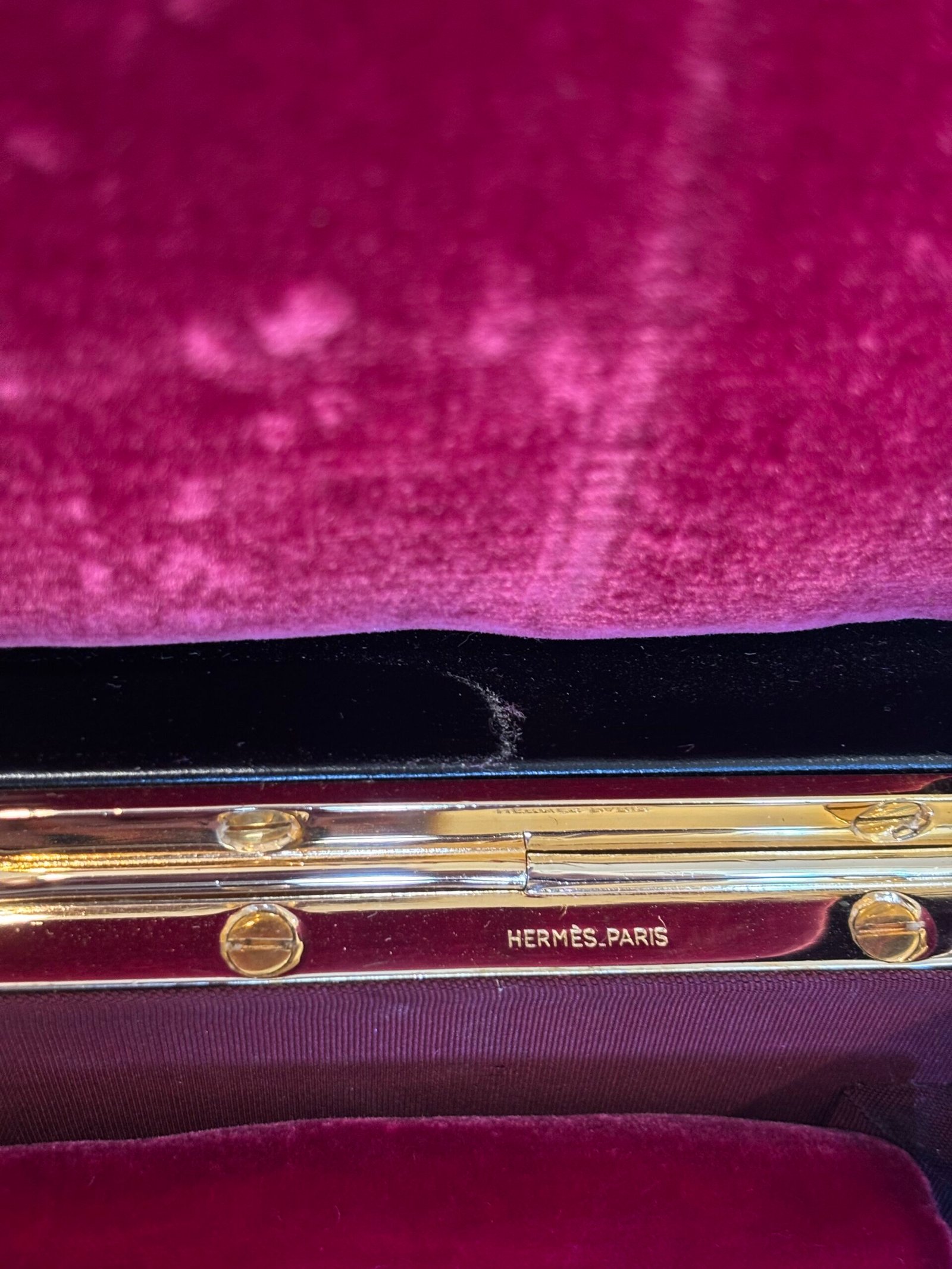 boîte à bijoux Hermès cuir Box noir vintage