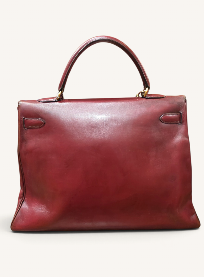 Sac Hermès Kelly 35 Box Rouge H Gold 1993