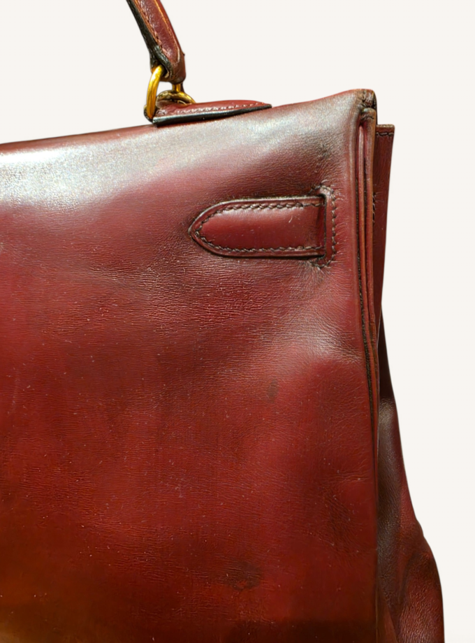 Sac Hermès Kelly 35 Box Rouge H Gold 1993