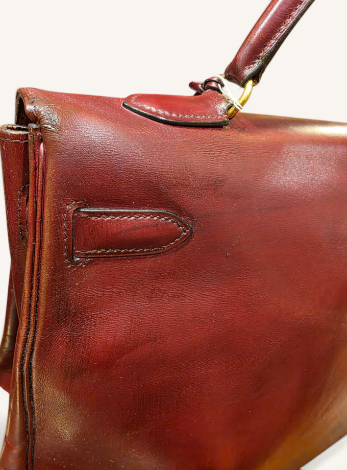 Sac Hermès Kelly 35 Box Rouge H Gold 1993