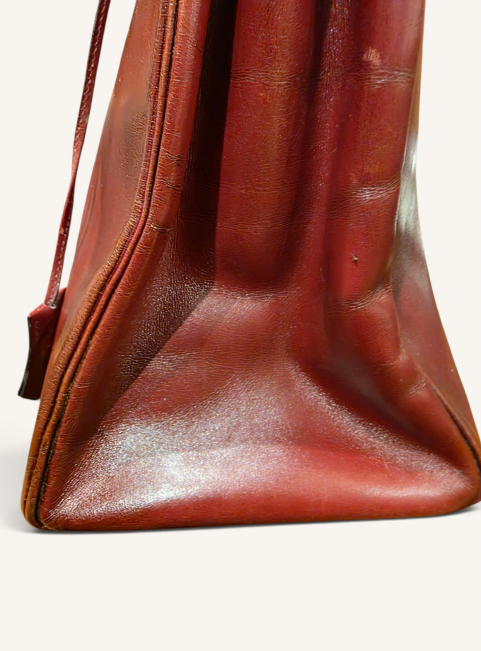 Sac Hermès Kelly 35 Box Rouge H Gold 1993