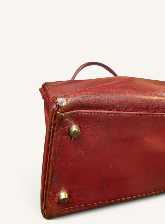 Sac Hermès Kelly 35 Box Rouge H Gold 1993