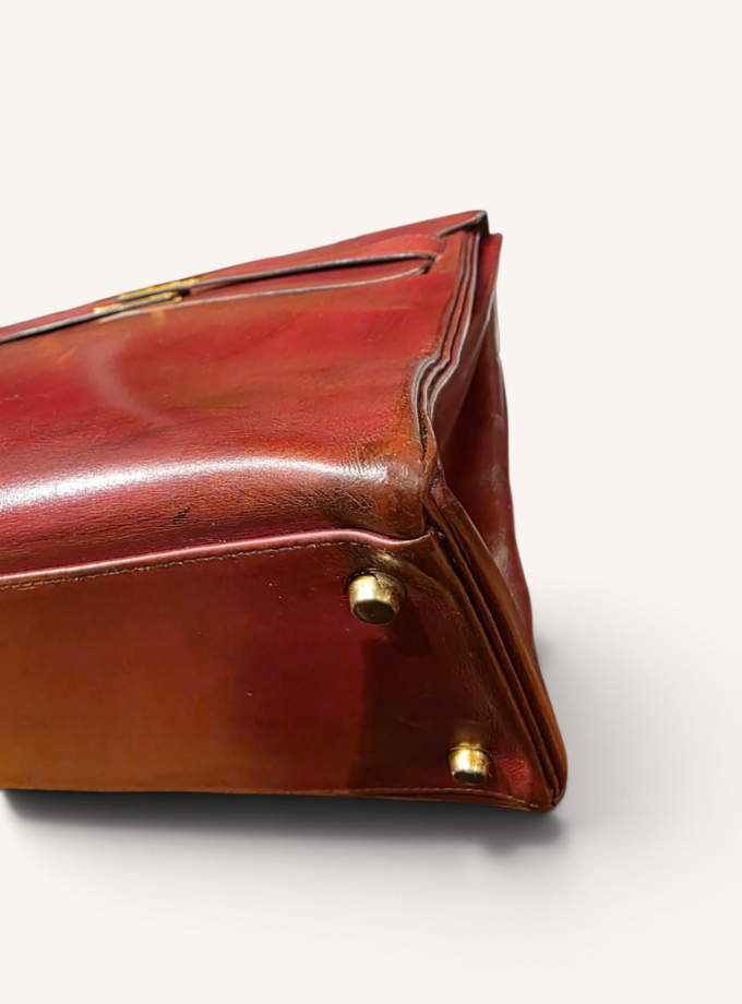 Sac Hermès Kelly 35 Box Rouge H Gold 1993