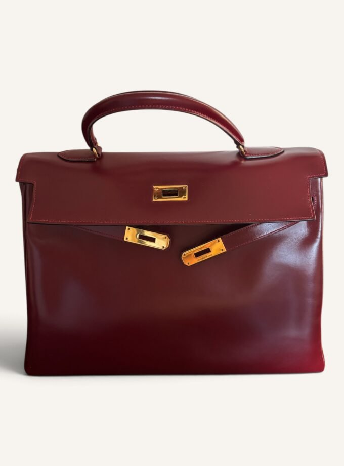 Sac Hermès Kelly 35 Box Rouge H 1981