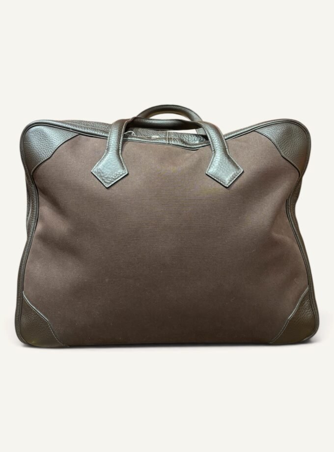 Sac Hermès Victoria 50 toile & cuir marron
