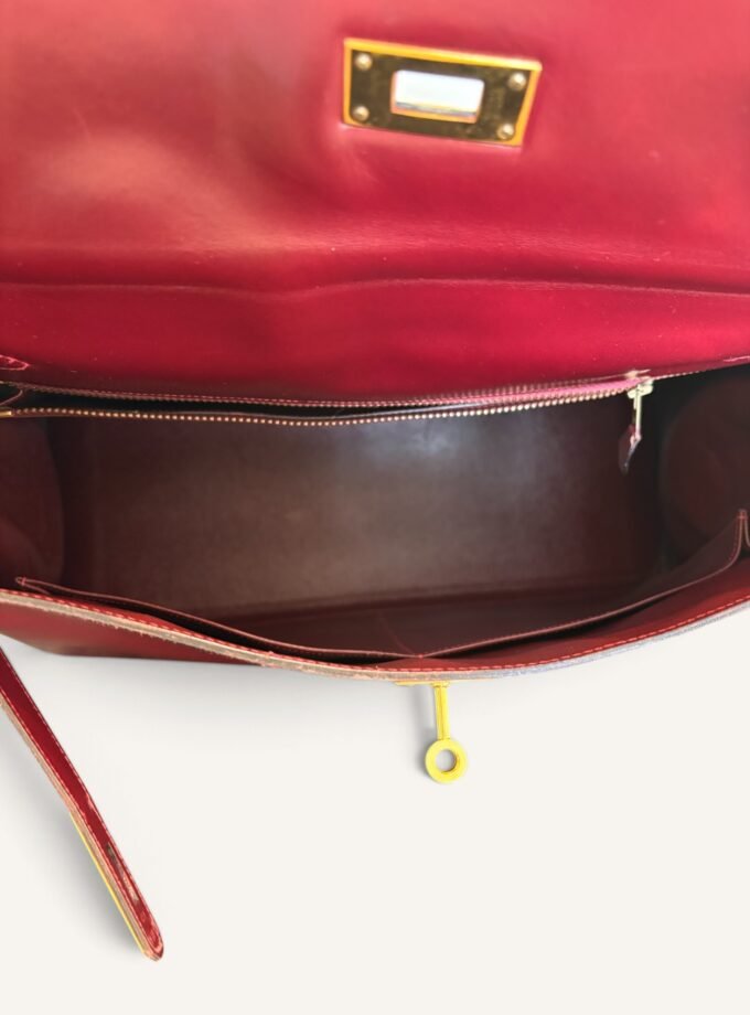 Sac Hermès Kelly 35 Box Rouge H 1981