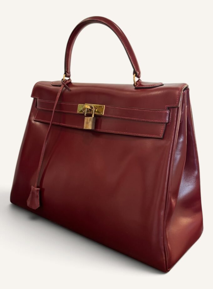 Sac Hermès Kelly 35 Box Rouge H 1981