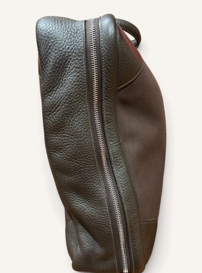 Sac Hermès Victoria 50 toile & cuir marron