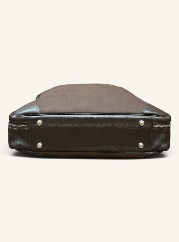 Sac Hermès Victoria 50 toile & cuir marron