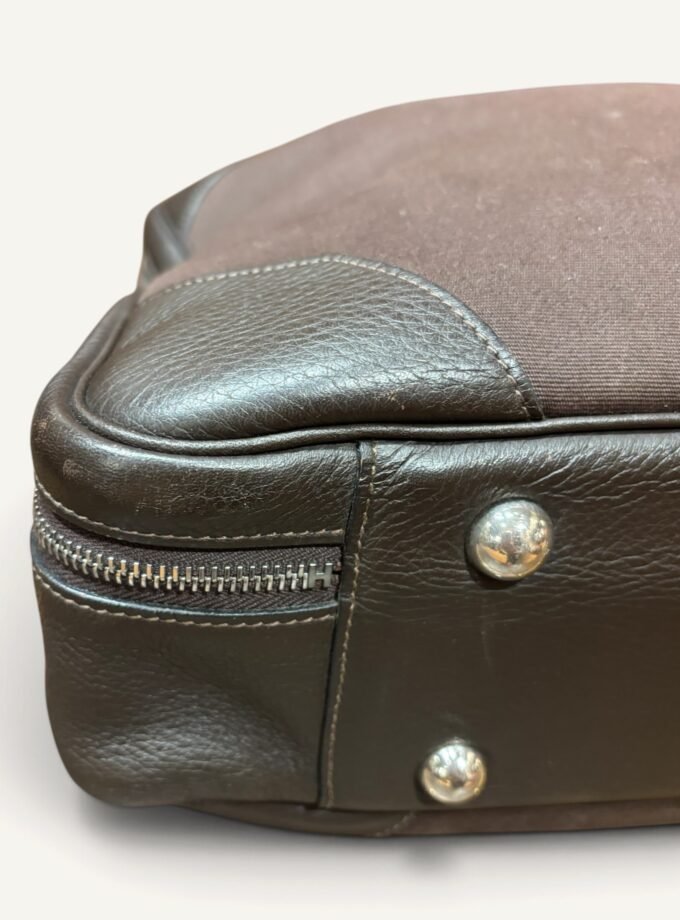 Sac Hermès Victoria 50 toile & cuir marron