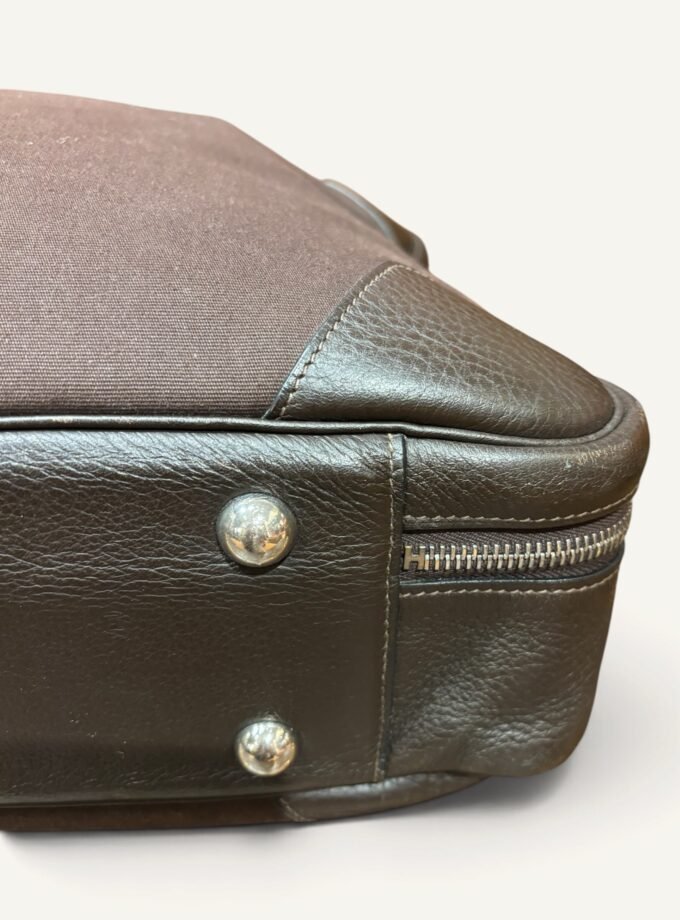 Sac Hermès Victoria 50 toile & cuir marron