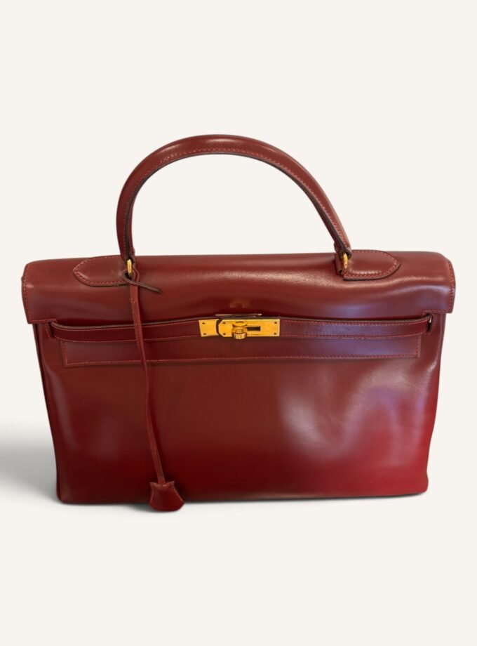 Sac Hermès Kelly 35 Box Rouge H 1981