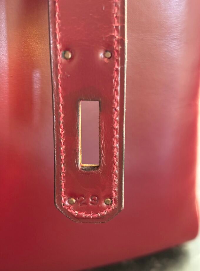 Sac Hermès Kelly 35 Box Rouge H 1981