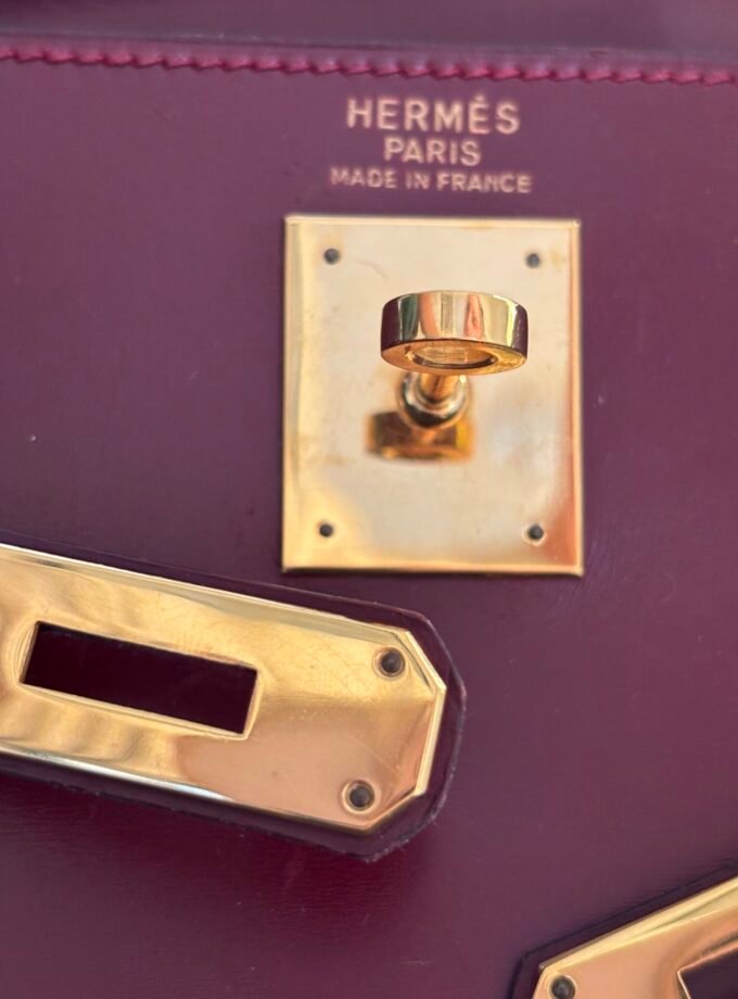 Sac Hermès Kelly 35 Box Rouge H 1981