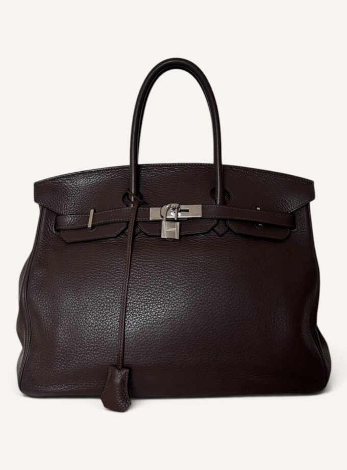 Sac Hermès Birkin 35 Taurillon Ebene