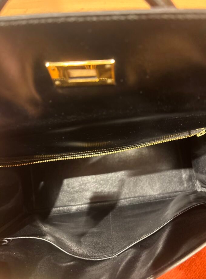 Sac Hermès Kelly 32 box noir 1956