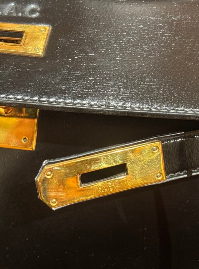 Sac Hermès Kelly 32 box noir 1956