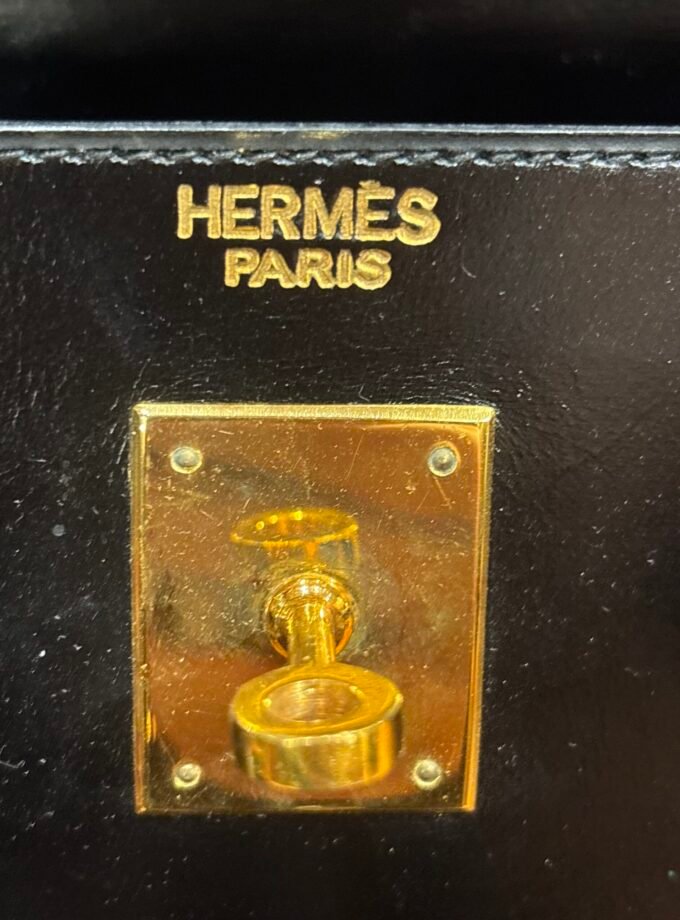 Sac Hermès Kelly 32 box noir 1956