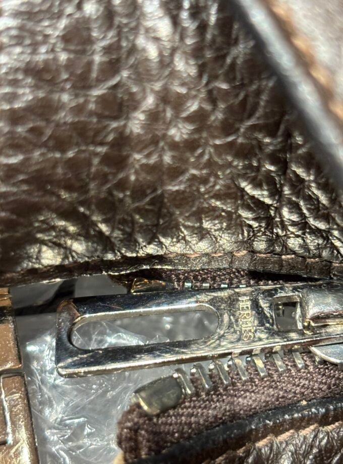 Sac Hermès Victoria 50 toile & cuir marron